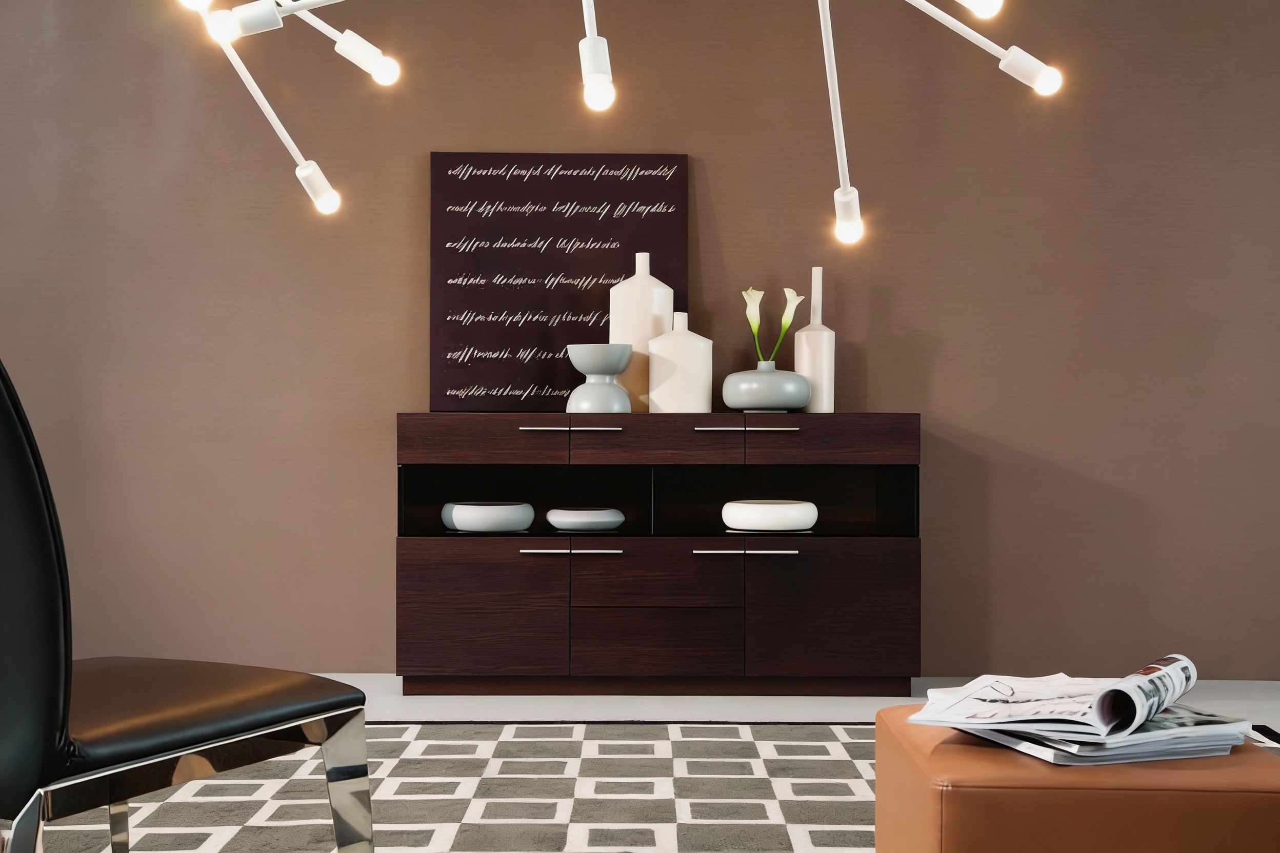 LA Furniture Daytona Modern Brown Oak Buffet VGWCB522-1 Contemporary Style by Vig Furnitrue Number 15357 Catch Home Goods