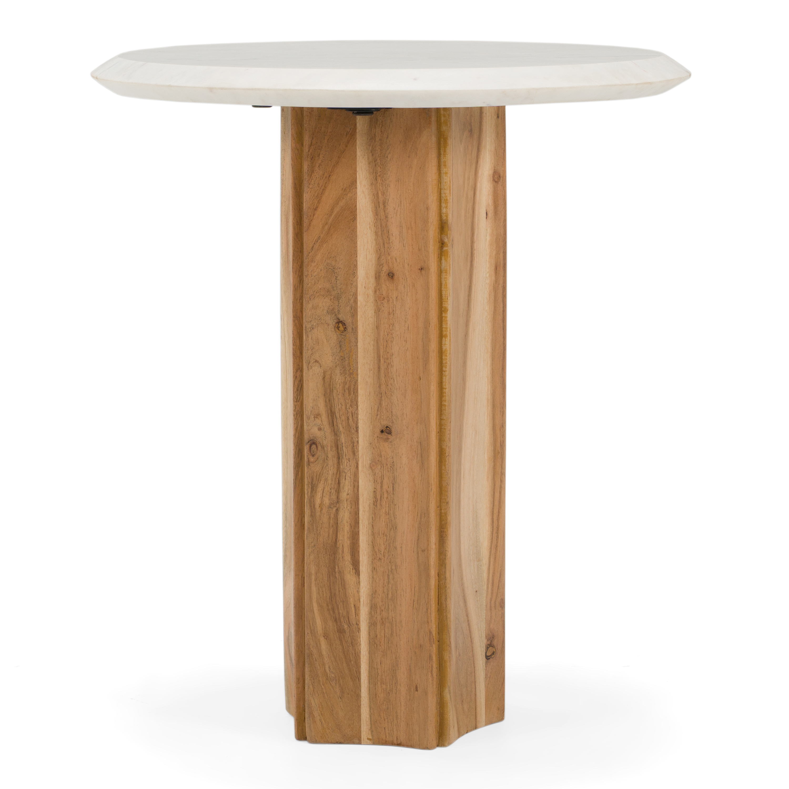 LA Furniture Dillinger Modern White Marble + Mango Wood End Table VGBR-ART-82403 Contemporary Style by Vig Furnitrue Number 85721 Catch Home Goods