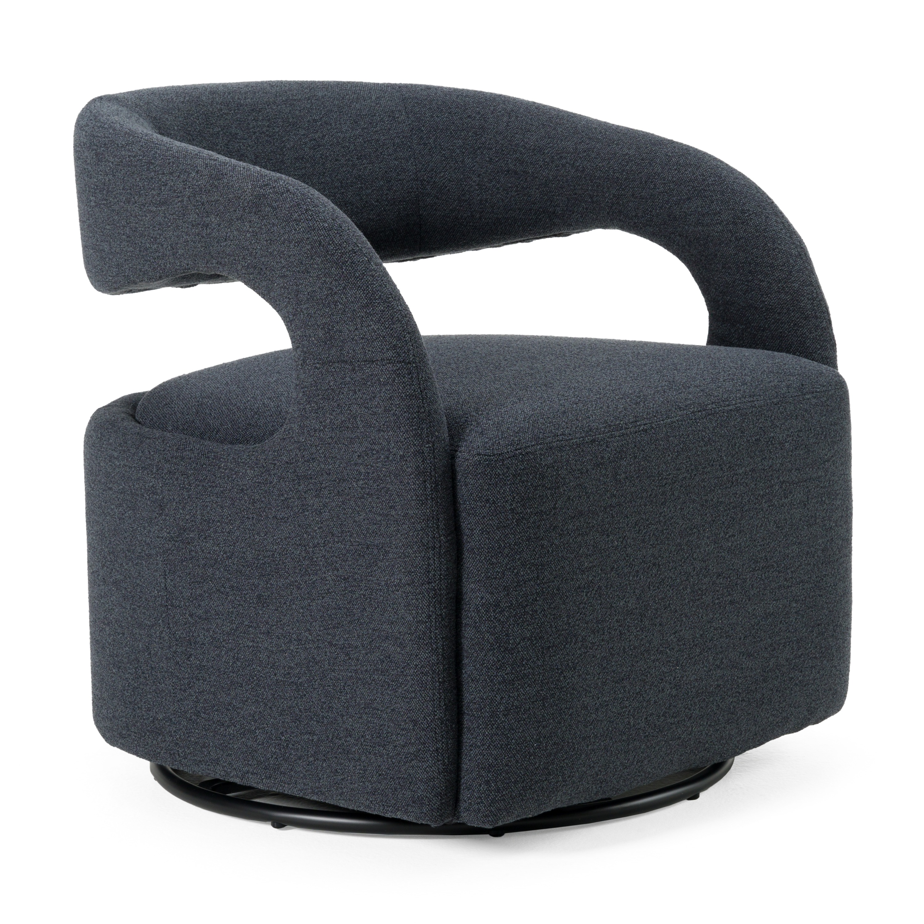 LA Furniture Dowsett Modern Charcoal Fabric Swivel Accent Chair VGRH-RHT-638-BLK Contemporary Style by Vig Furnitrue Number 82494 Catch Home Goods