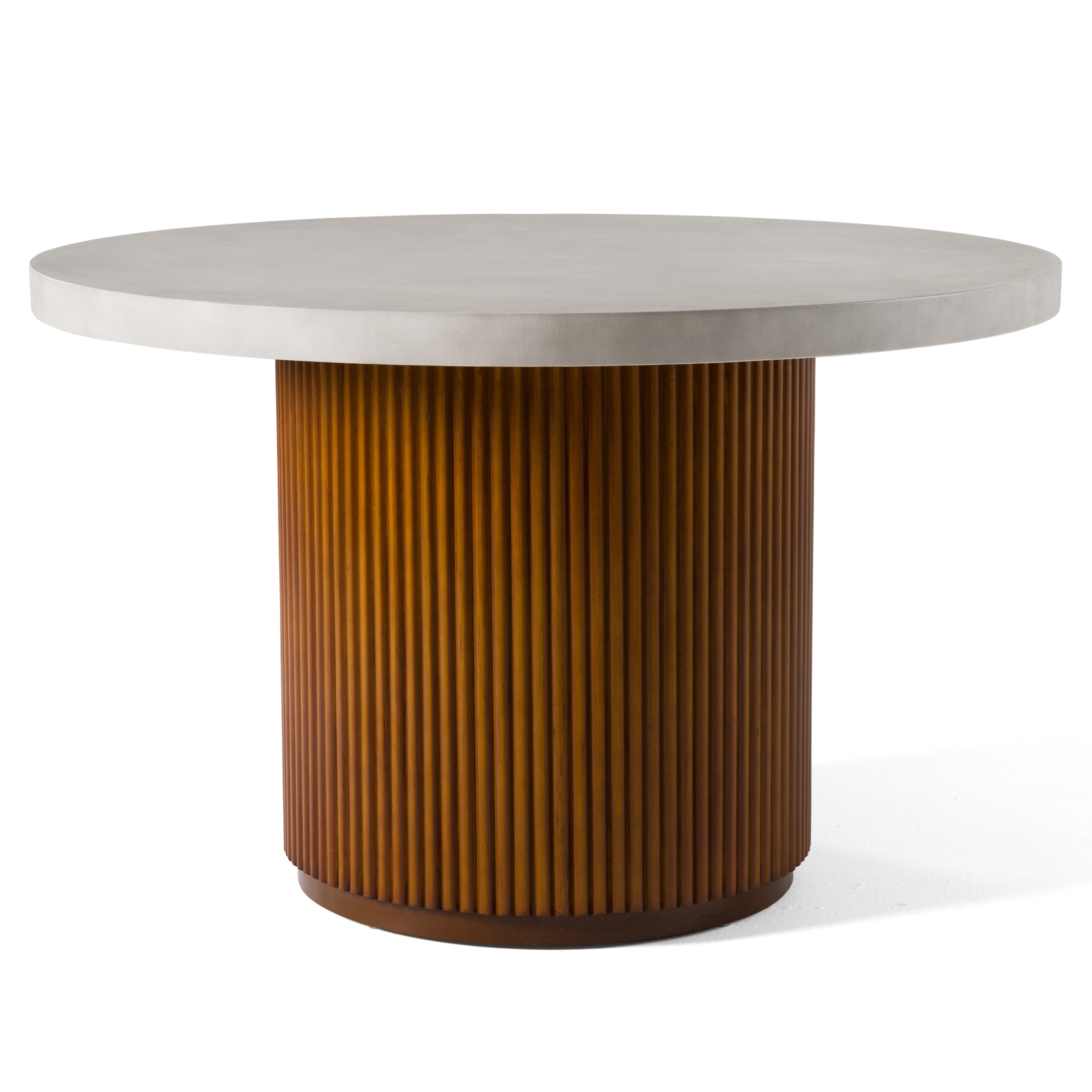 LA Furniture Duncan Modern Faux Concrete + Walnut Round Dining Table VGMC-GF-1C008 Contemporary Style by Vig Furnitrue Number 81551 Catch Home Goods