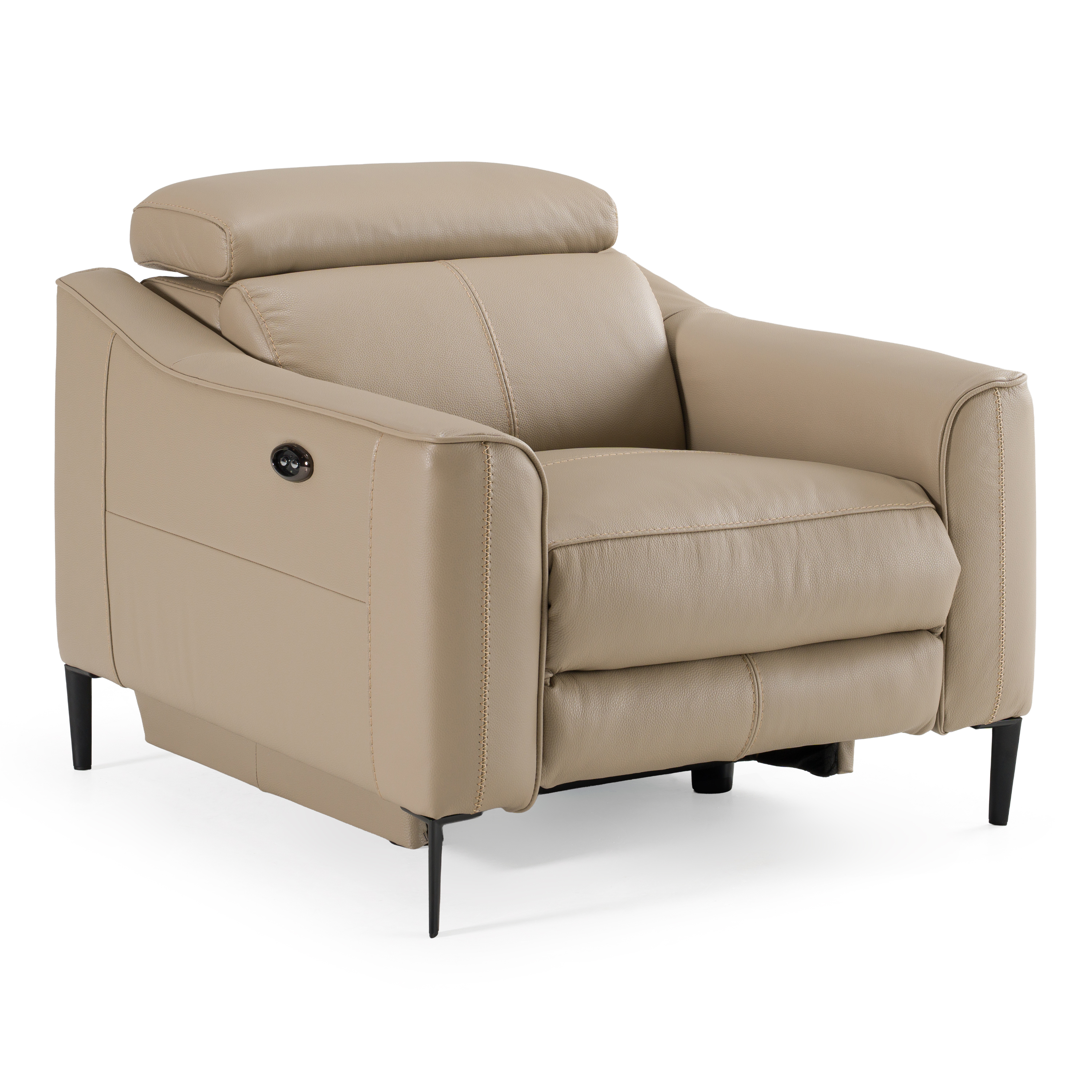 LA Furniture Eden Modern Taupe Leather Recliner Chair VGKV-KM.5012-CHR-SAND Contemporary Style by Vig Furnitrue Number 83371|83371A Catch Home Goods