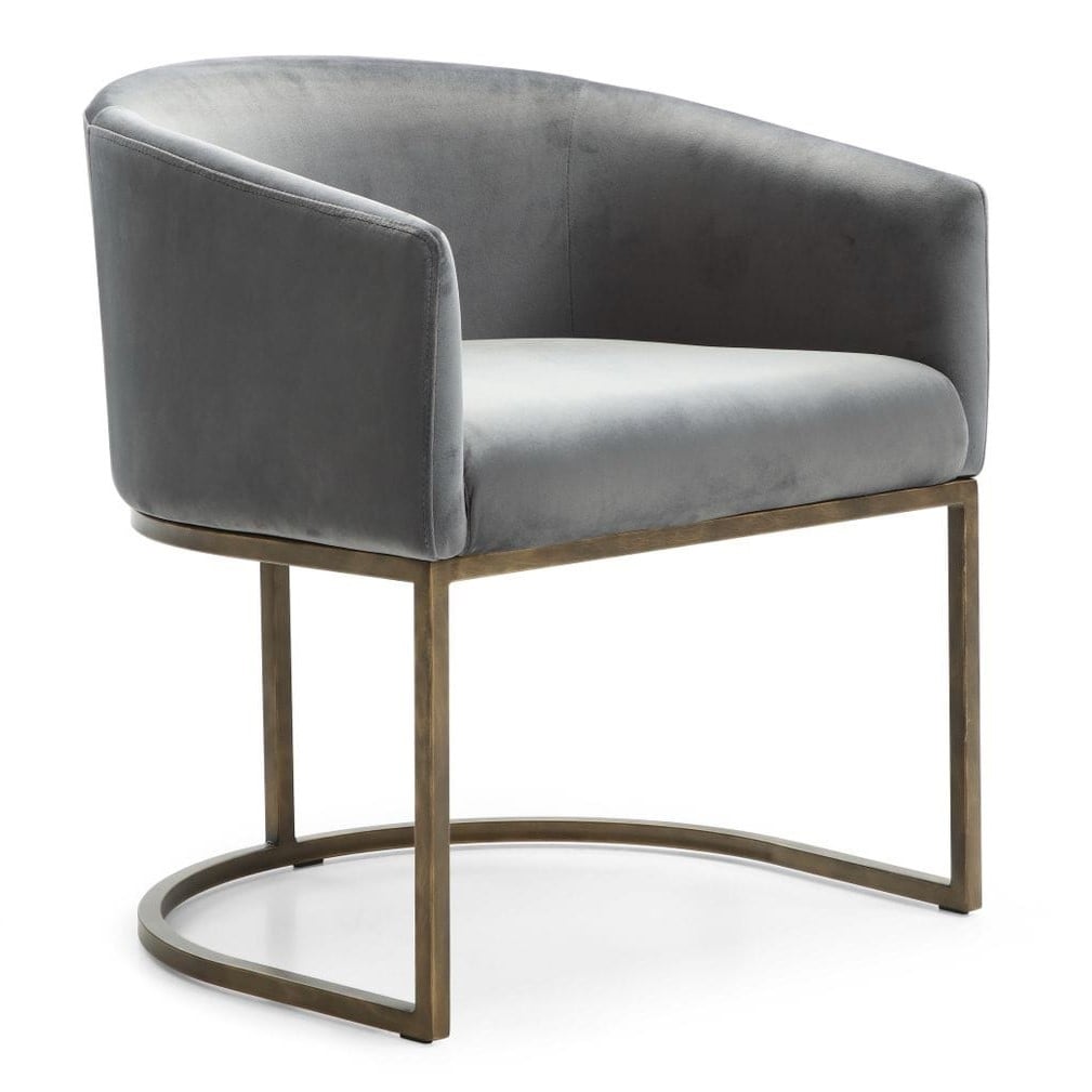 LA Furniture Elisa Modern Grey Velvet & Brass Dining Chair VGVCB8369-GRY-DC Contemporary Style by Vig Furnitrue Number 78647 Catch Home Goods