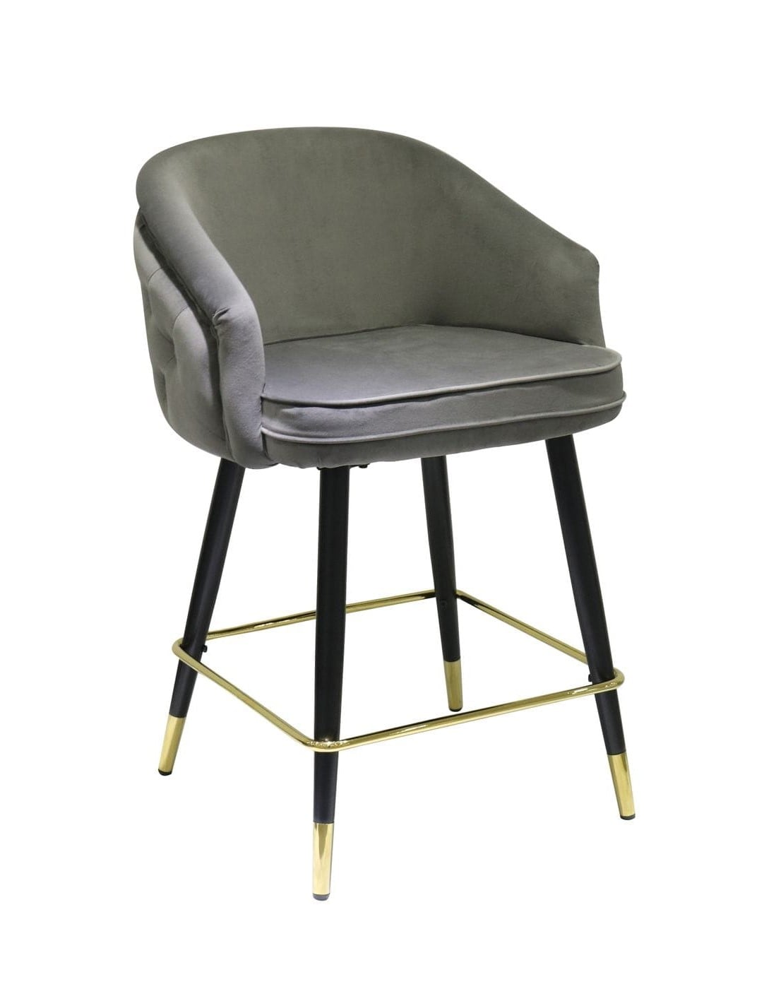 LA Furniture Elliot Contemporary Grey & Black/Gold Dining Bar Stool (Set of 2) VGSWSBC432-DKGRY-BS Contemporary Style by Vig Furnitrue Number 77787Z Catch Home Goods