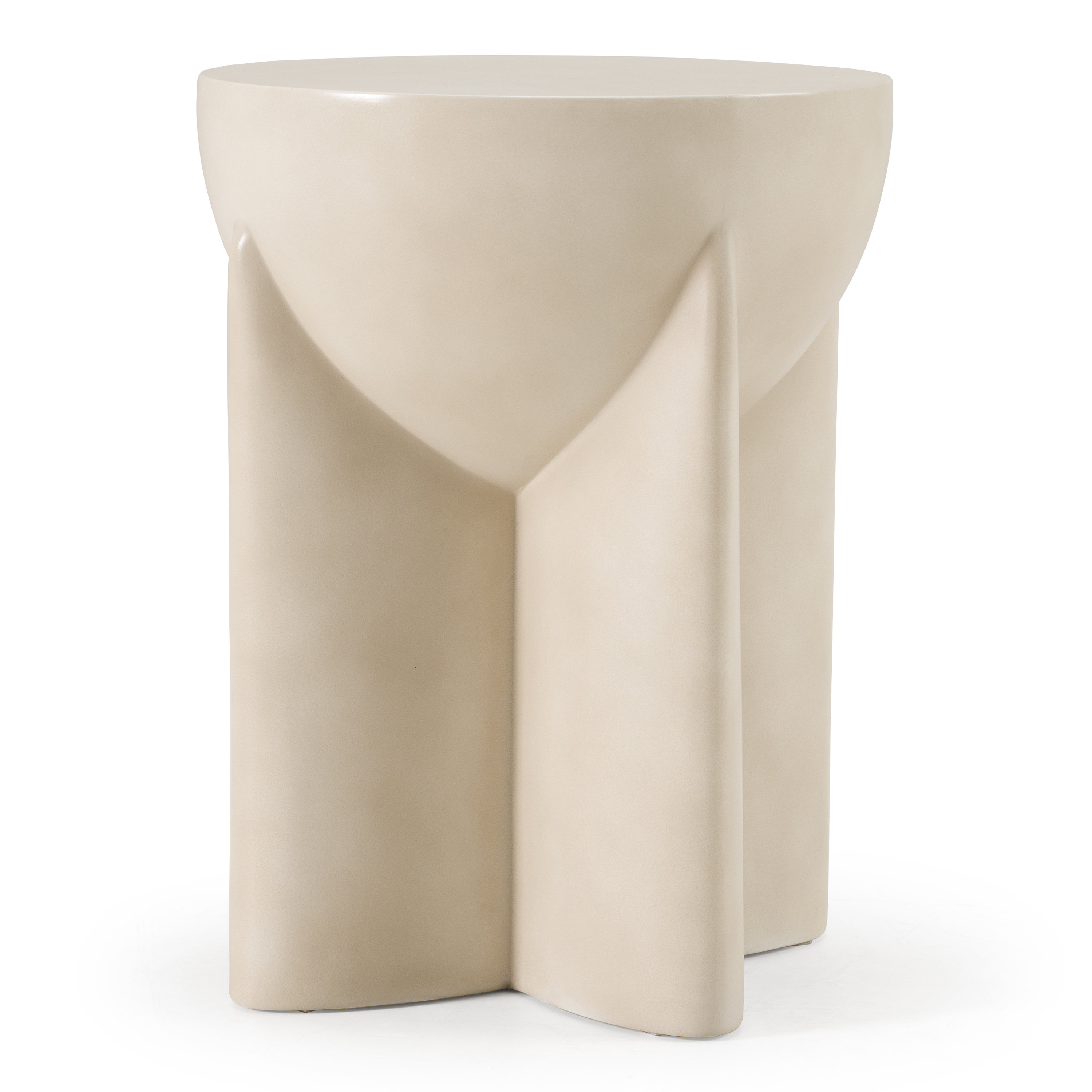 LA Furniture Elsa Modern Oyster Concrete Round End Table VGGR-615436-WHT Contemporary Style by Vig Furnitrue Number 83489 Catch Home Goods