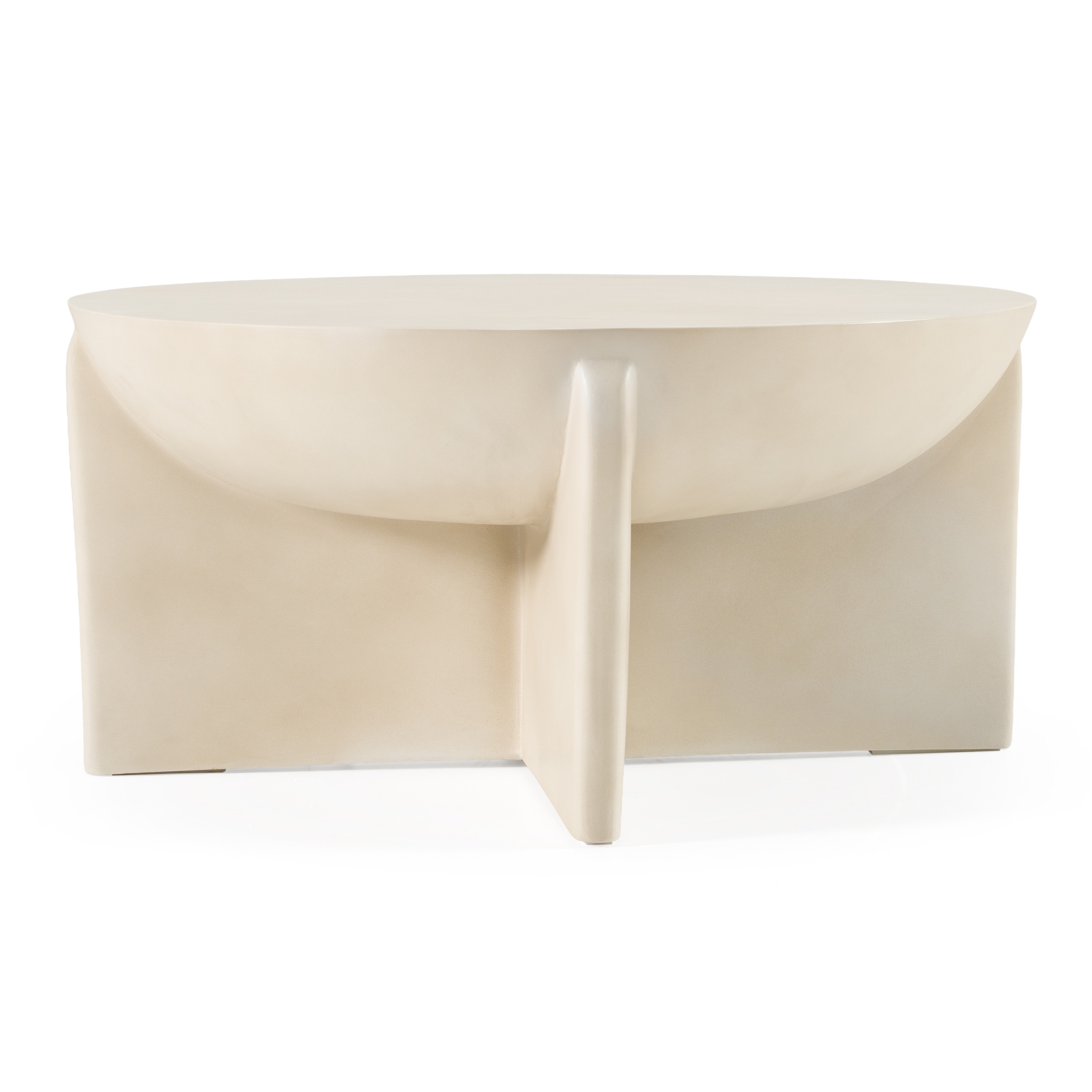 LA Furniture Elsa Modern Oyster Concrete Round Coffee Table VGGR-615480-OYS Contemporary Style by Vig Furnitrue Number 83490 Catch Home Goods