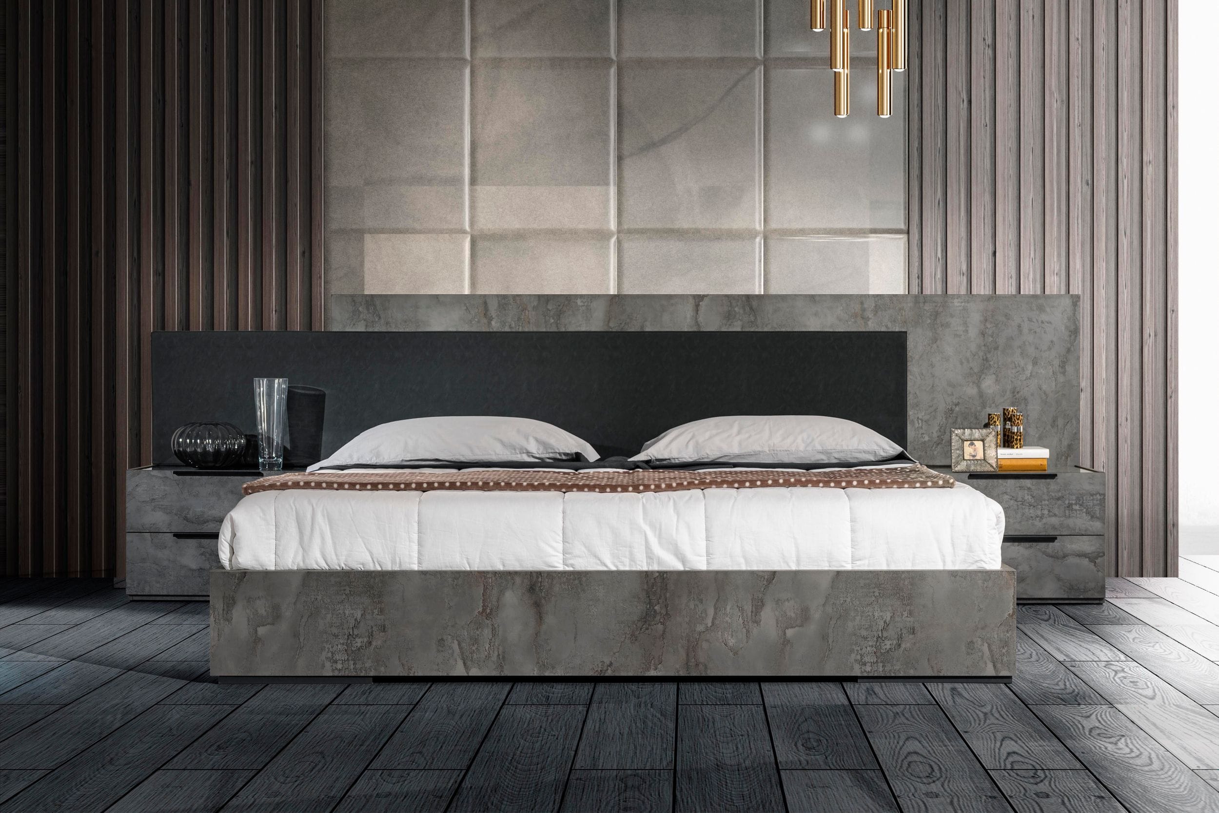 LA Furniture Eastern King Ferrara Modern Volcano Oxide Grey Bed VGACFERRARA-BED-EK Contemporary Style by Vig Furnitrue Number 77875A Catch Home Goods