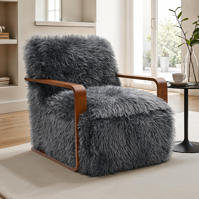 Furniture Of America Elardo Contemporary Charcoal Gray Accent Chair Model FM-AC6006DG