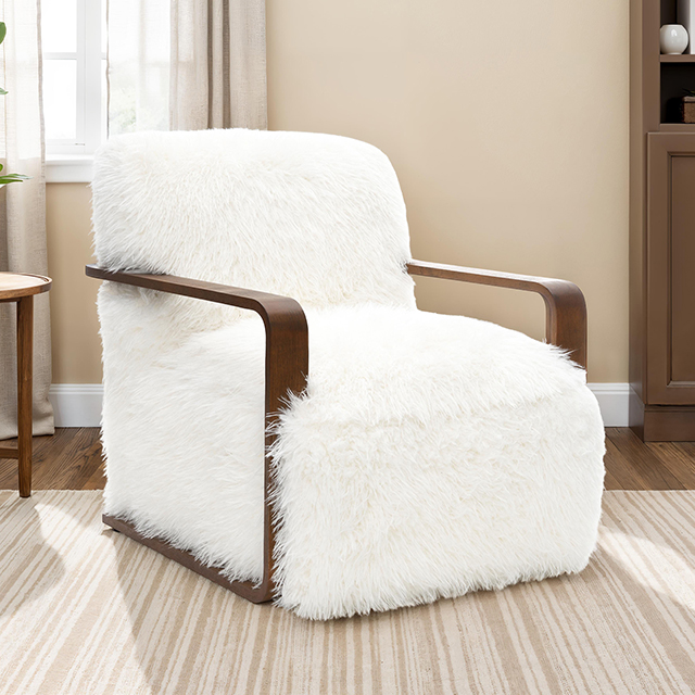 Furniture Of America Elardo Contemporary White Accent Chair Model FM-AC6006WH