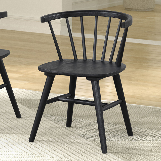 Furniture Of America Yate Mid-Century Modern Black Dining Chair (2/Ctn) Model FM3102BK-SC-2PK