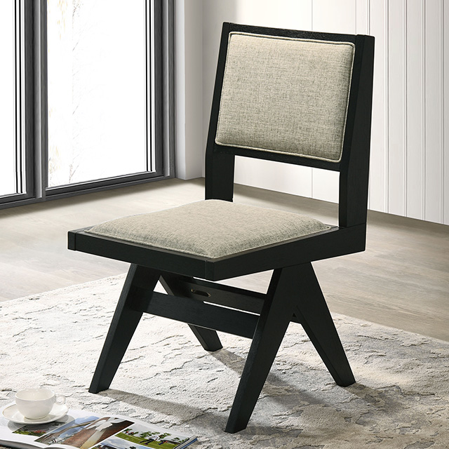 Furniture Of America Tottenham Contemporary Black Side Chair Model FM3222BK-SC-2PK