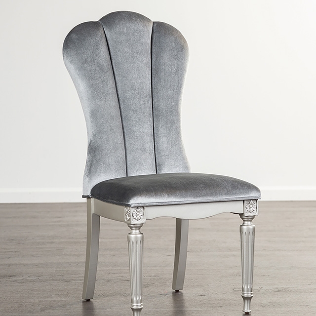 Furniture Of America Melodi Parc Glam Silver/Light Gray Side Chair (2/Ctn) Model FM3416SV-SC-2PK