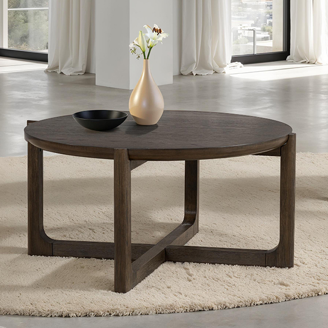 Furniture Of America Vellara Transitional Dark Walnut 42" Cocktail Table W/ Wood Top Model FM44020DW-CR-WT-42
