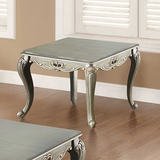 Furniture Of America Albacete Traditional Champagne End Table Model FM45006CPN-E