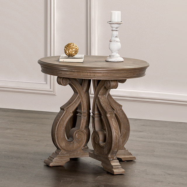 Furniture Of America Giordani Traditional Weathered Oak End Table Model FM4519AK-E
