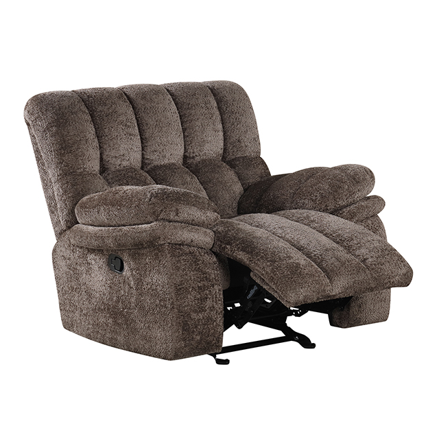 Furniture Of America Hieronymus Transitional Dark Brown Glider Recliner Chair Model FM64001DB-CH-M