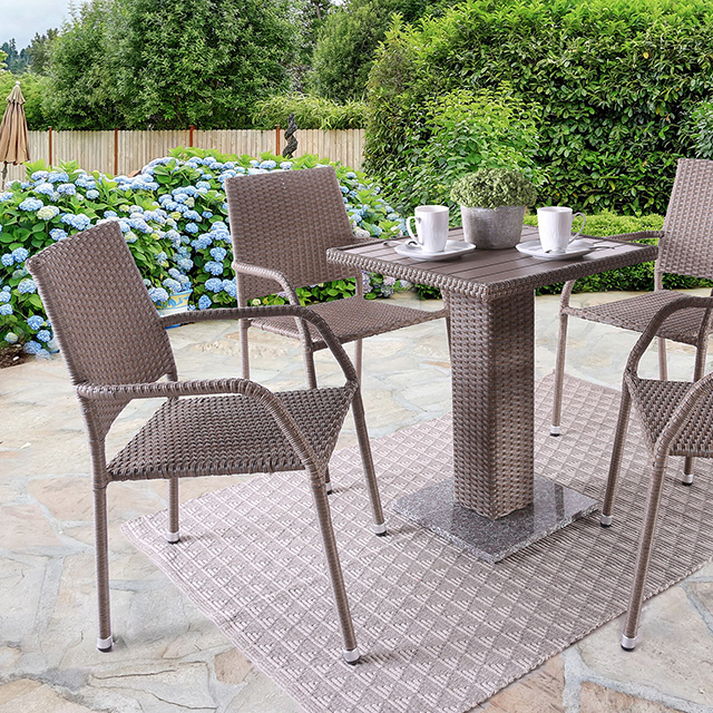 Furniture Of America Aminta Contemporary Natural Patio Bistro Set Model FM80004NT-5PC-05NT-Chair