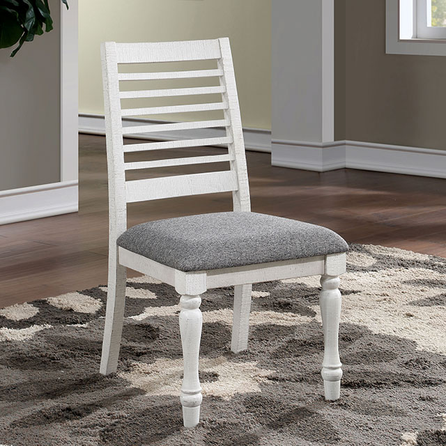 Furniture Of America Calabria Rustic Antique White/Gray Side Chair (2/Box) Model FOA3908SC-2PK