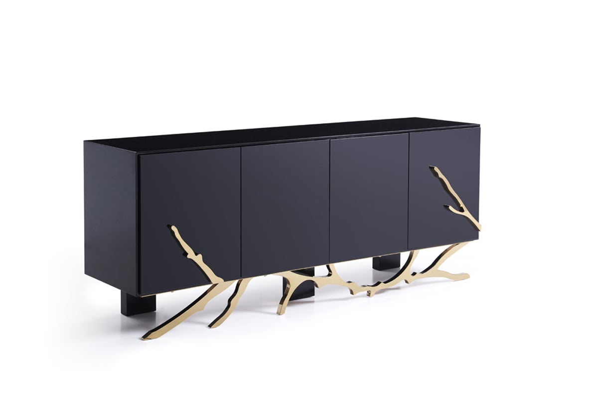 LA Furniture Legend Modern Black & Gold Buffet VGVCG8111-BLK Contemporary Style by Vig Furnitrue Number 73729B Catch Home Goods