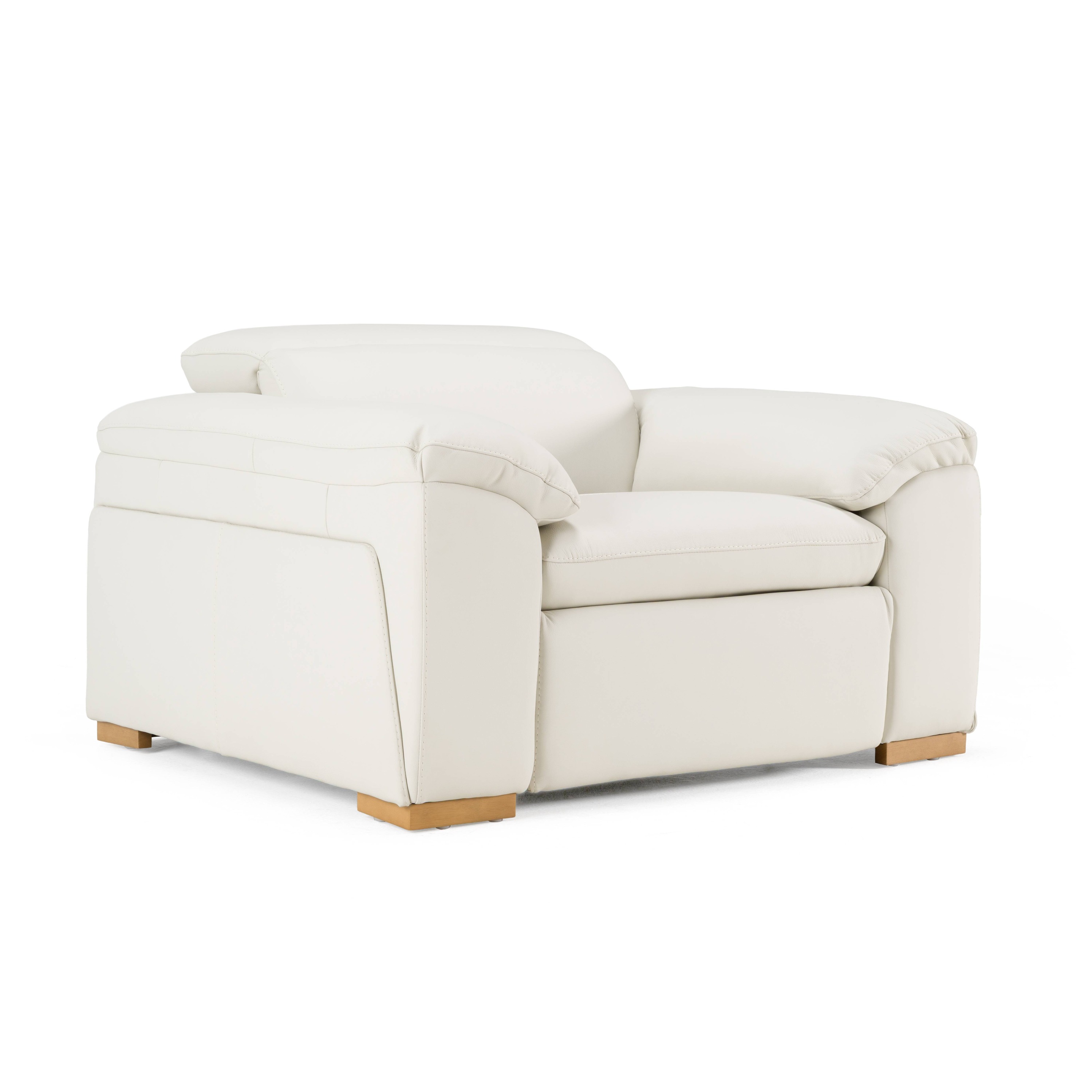 LA Furniture Gregory Modern Off-White Leather Recliner Chair VGKV-KM.6368-CHR-OFF Contemporary Style by Vig Furnitrue Number 82809 Catch Home Goods