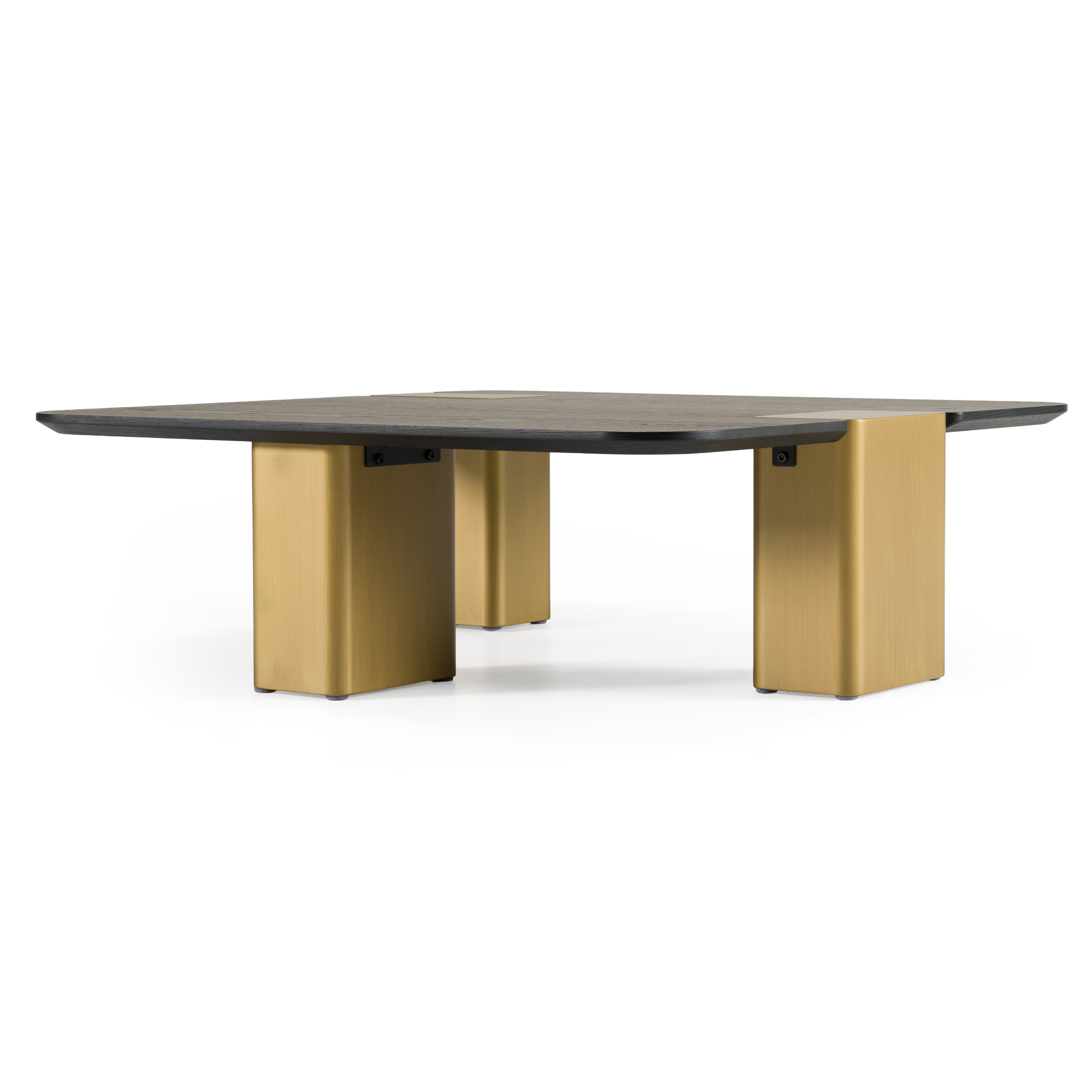 LA Furniture Harold Modern Black Oak+ Brushed Gold Oak Square Small Coffee Table VGHB467E Contemporary Style by Vig Furnitrue Number 81683 Catch Home Goods
