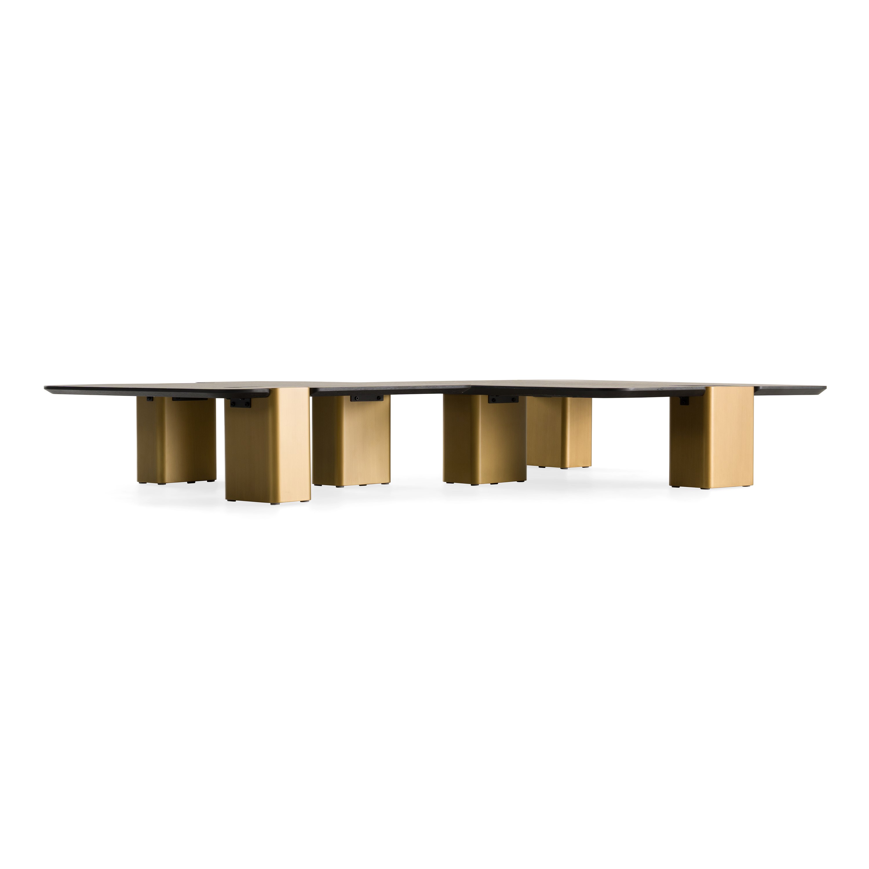 LA Furniture Harold Modern Black + Brushed Gold Oak Square Nesting Coffee Table Set VGHB-467E-SET Contemporary Style by Vig Furnitrue Number 85750 Catch Home Goods