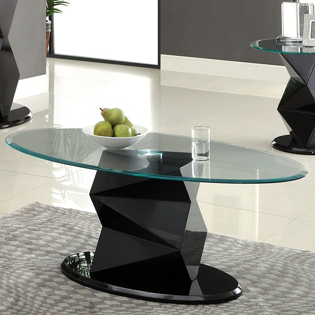 Furniture Of America Halawa Contemporary Black Coffee Table Model CM4170BK-C-PK