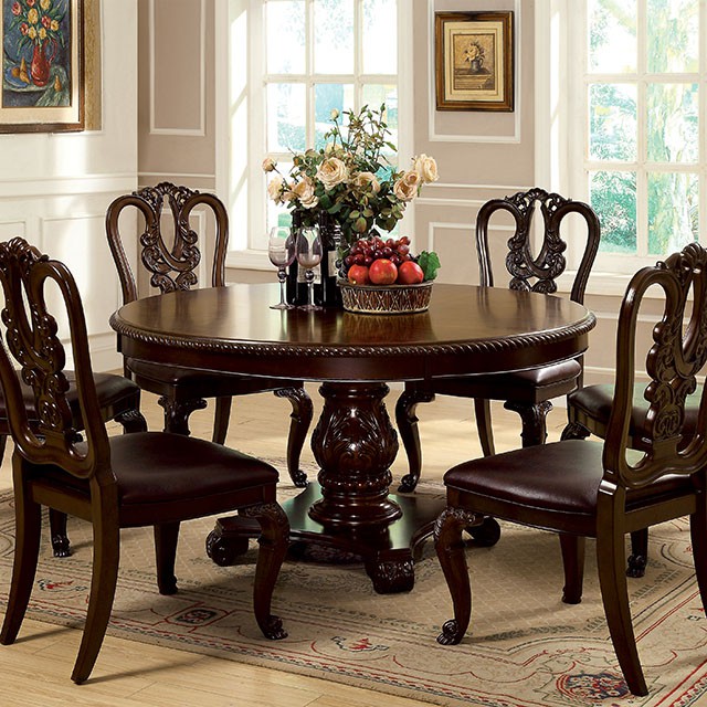 Furniture Of America Bellagio Traditional Brown Cherry Dining Table Model CM3319RT-TABLE
