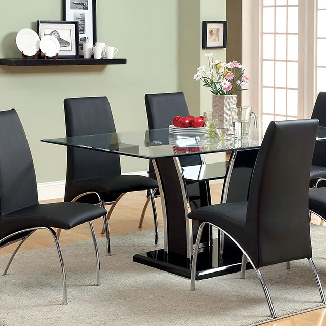 Furniture Of America Glenview Contemporary Black 72" Dining Table Model CM8372BK-T-TABLE