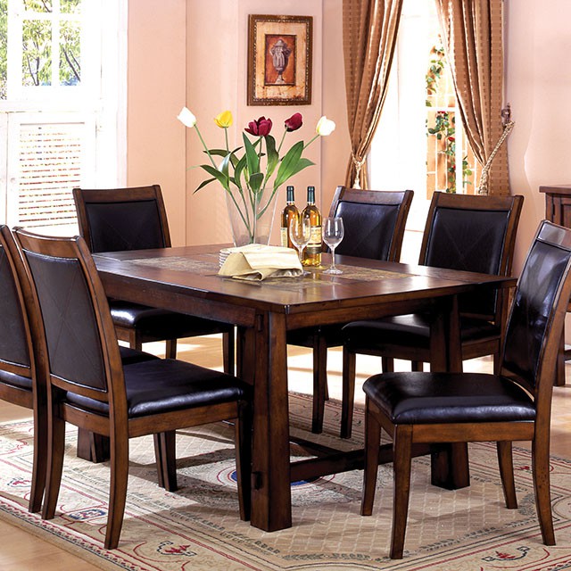 Furniture Of America Living Stone Transitional Tobacco Oak Dining Table Model CM3590T