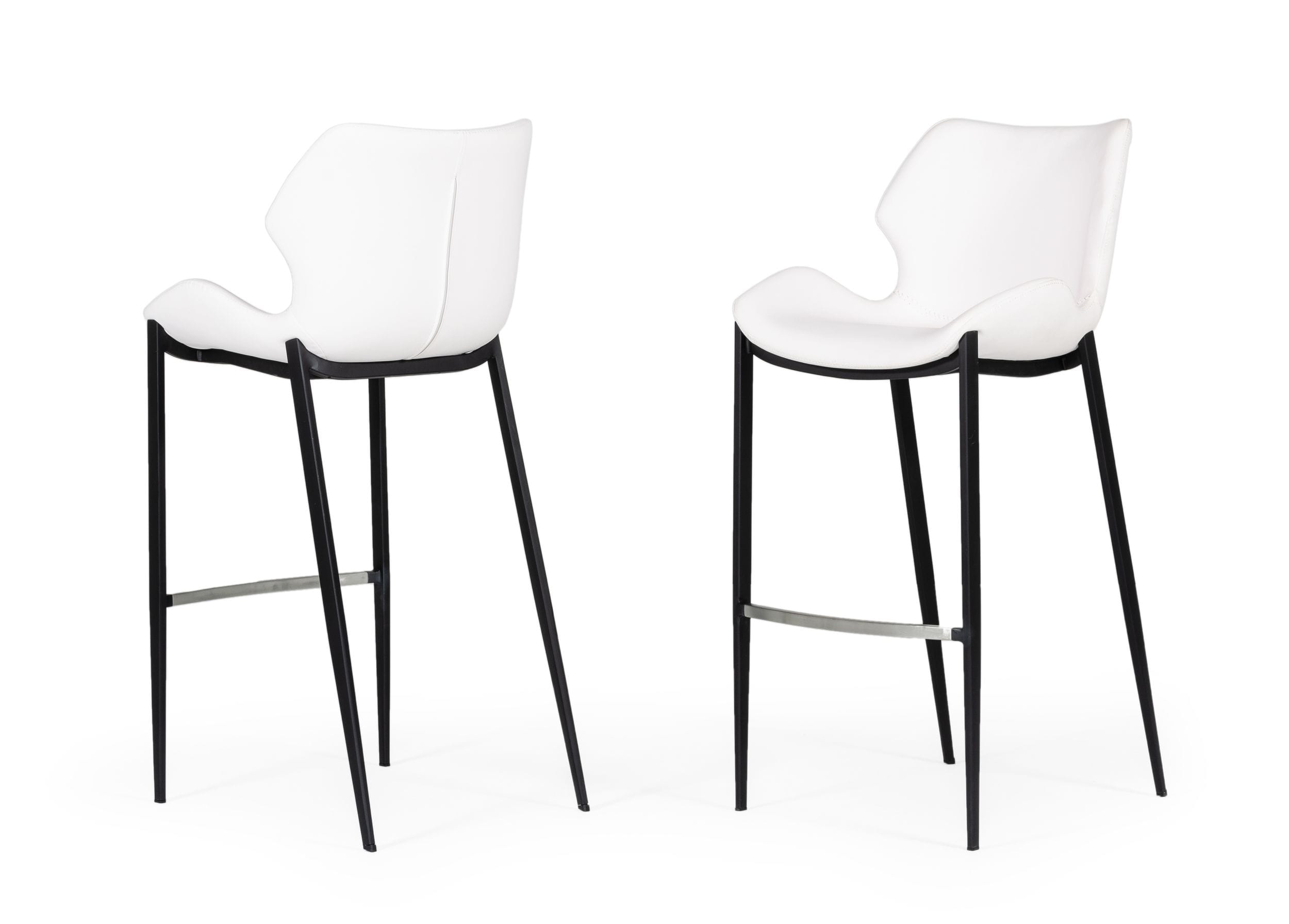 LA Furniture Ithaca Modern White Leatherette Bar Stool (Set of 2) VGHR5409B-WHT Contemporary Style by Vig Furnitrue Number 77237Z Catch Home Goods