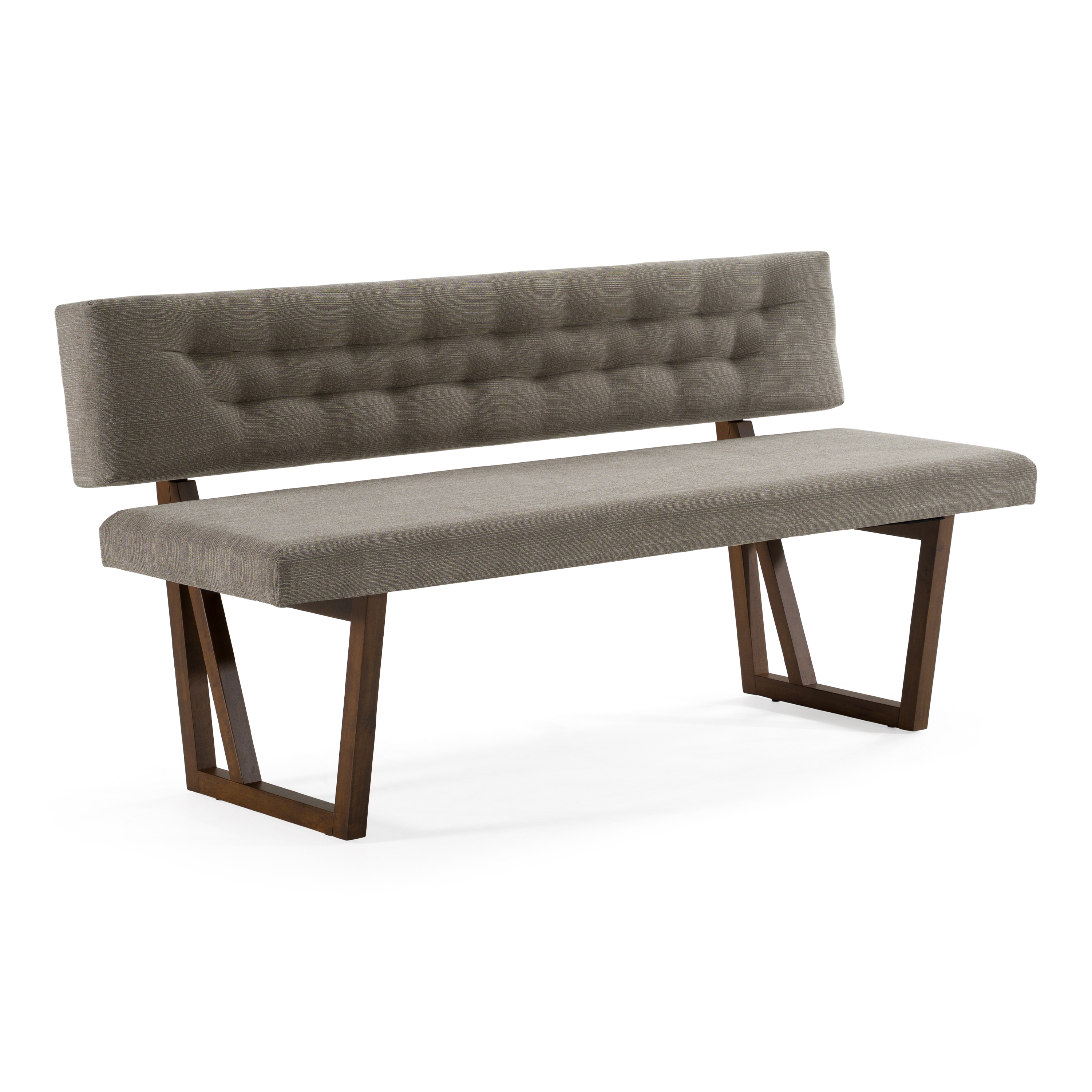 LA Furniture Jordan Modern Grey & Walnut Dining Bench VGMAMI-746-GRY Contemporary Style by Vig Furnitrue Number 78252 Catch Home Goods