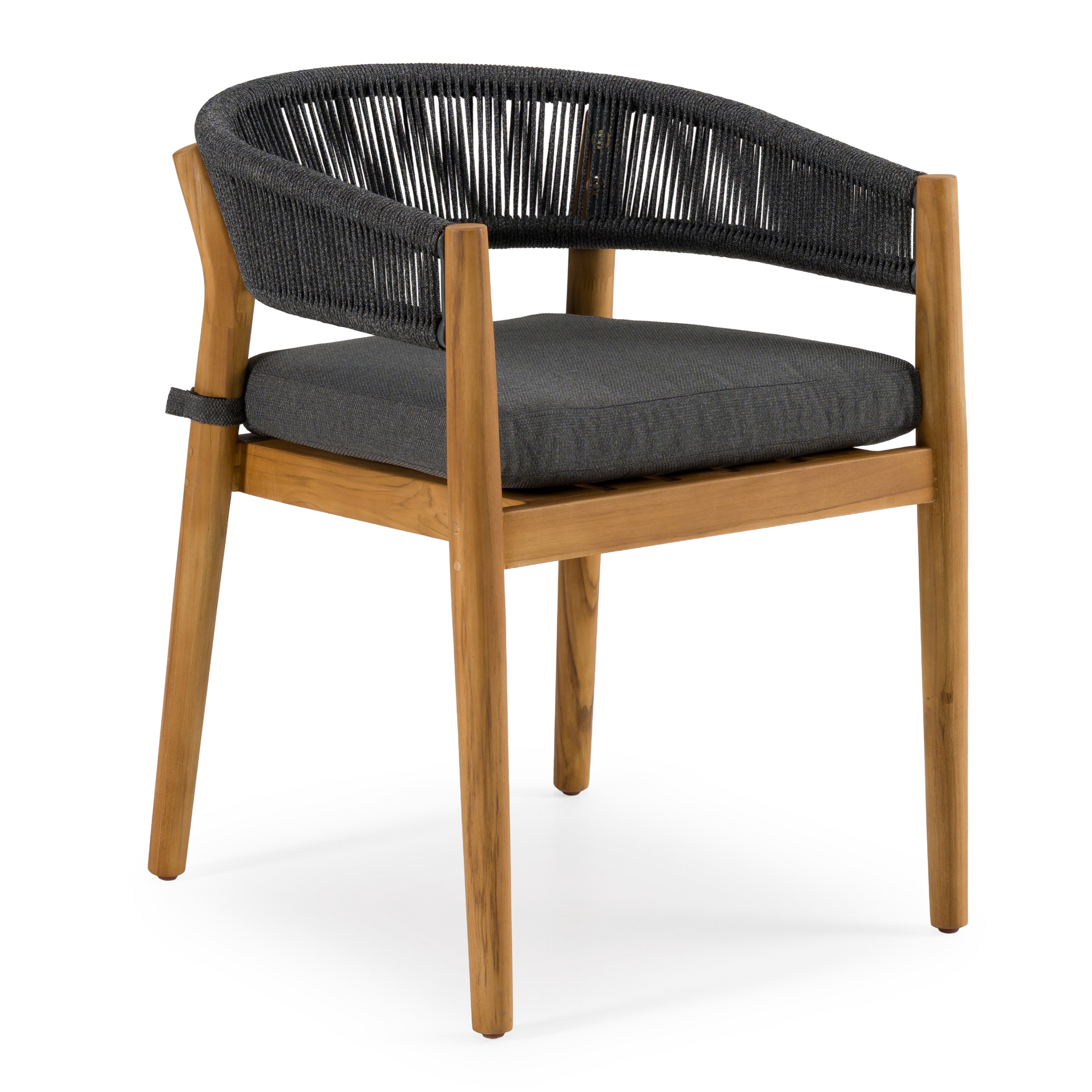 LA Furniture Kamari Outdoor Grey Olefin Fabric + Teak Dining Chair (Set of 2) VGEF-LOIVRE-CHR Contemporary Style by Vig Furnitrue Number 83435Z Catch Home Goods