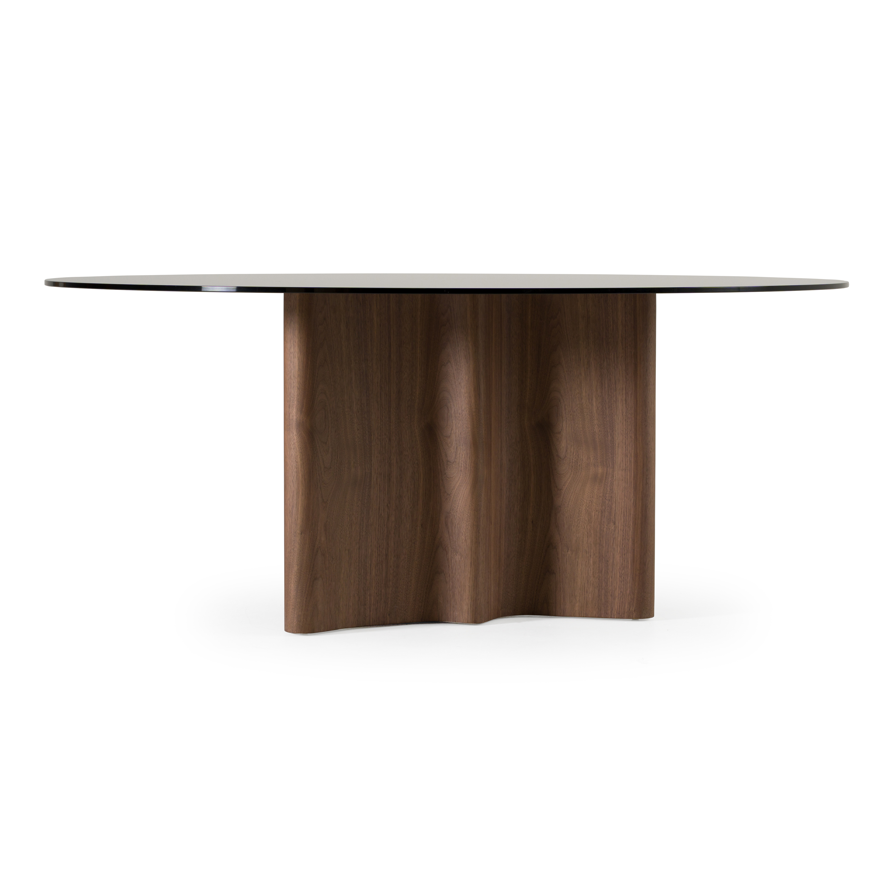 LA Furniture Kaye Modern Walnut + Glass 71" Round Dining Table VGBBMI2102A-BRN-DT Contemporary Style by Vig Furnitrue Number 79027 Catch Home Goods