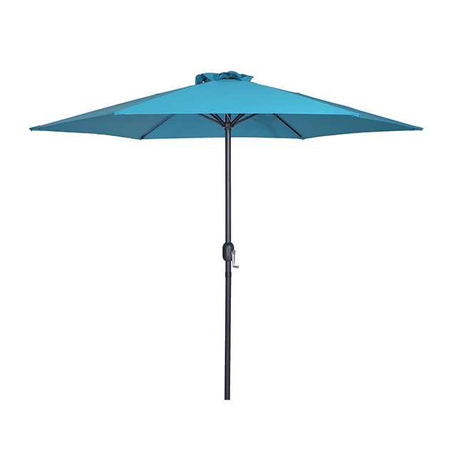 Furniture Of America Lali Contemporary Blue 9 Ft Outdoor Umbrella + 21" Round Base Model LA-A027BL+BASE