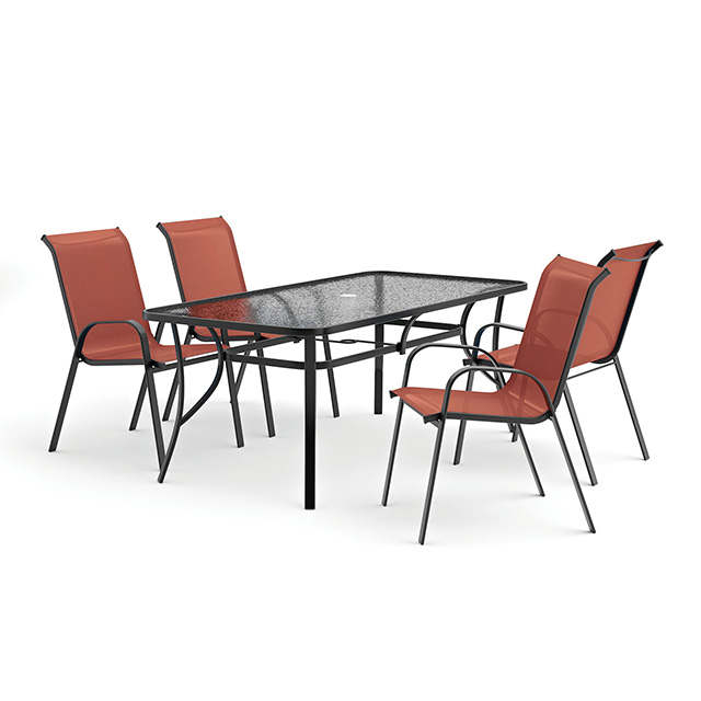 Furniture Of America Pierro Transitional Red 5 Pc. Outdoor Dining Set Model LA-D012BK-5PC-RD-Chair