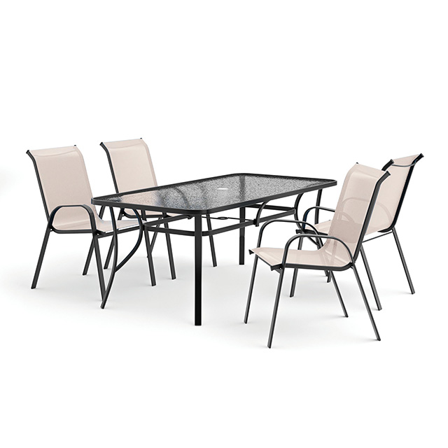 Furniture Of America Pierro Transitional Beige 5 Pc. Outdoor Dining Set Model LA-D012BK-5PC-SV-Chair