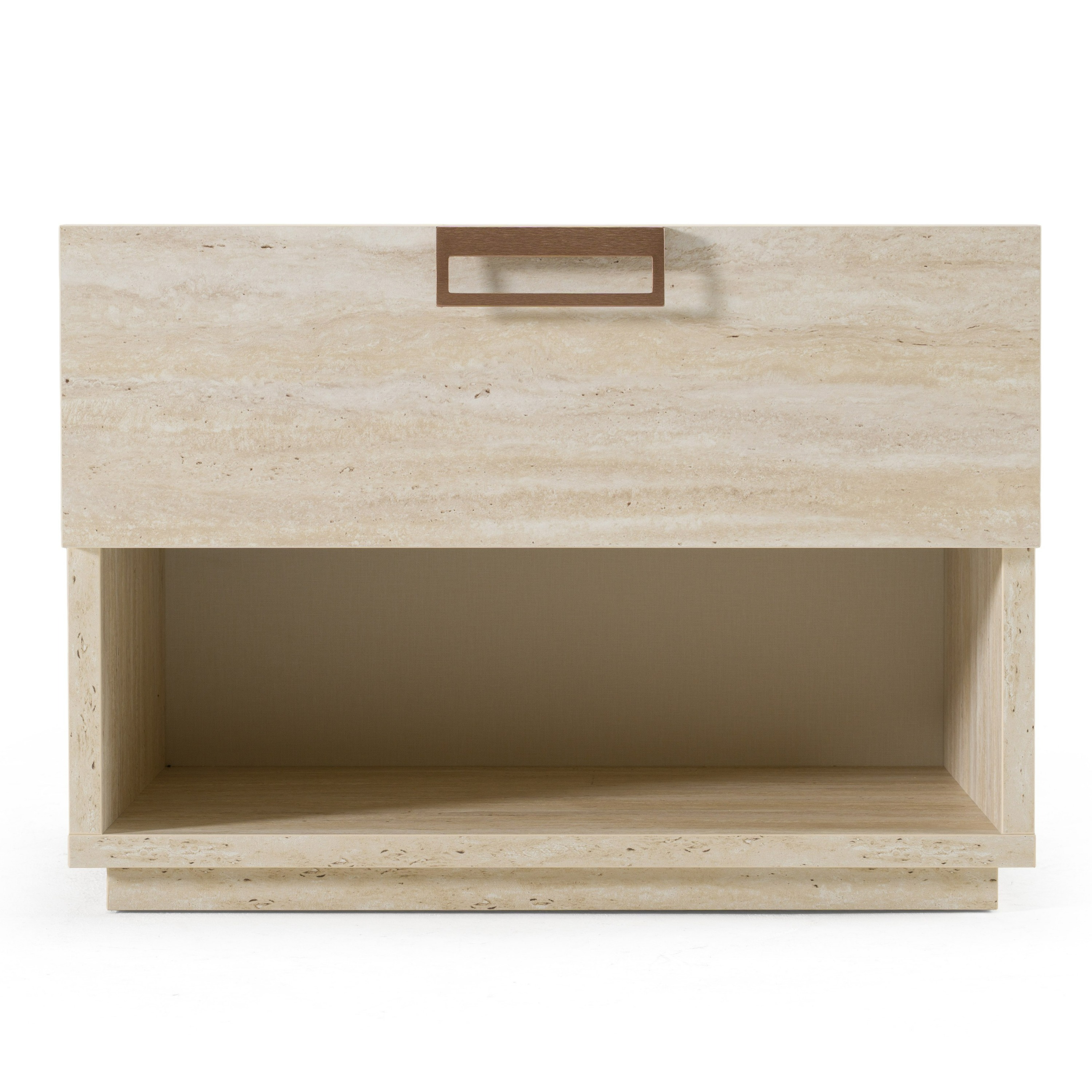 LA Furniture Lago Modern Faux Travertine Nightstand VGAC-LAGO-NS Contemporary Style by Vig Furnitrue Number 83323 Catch Home Goods