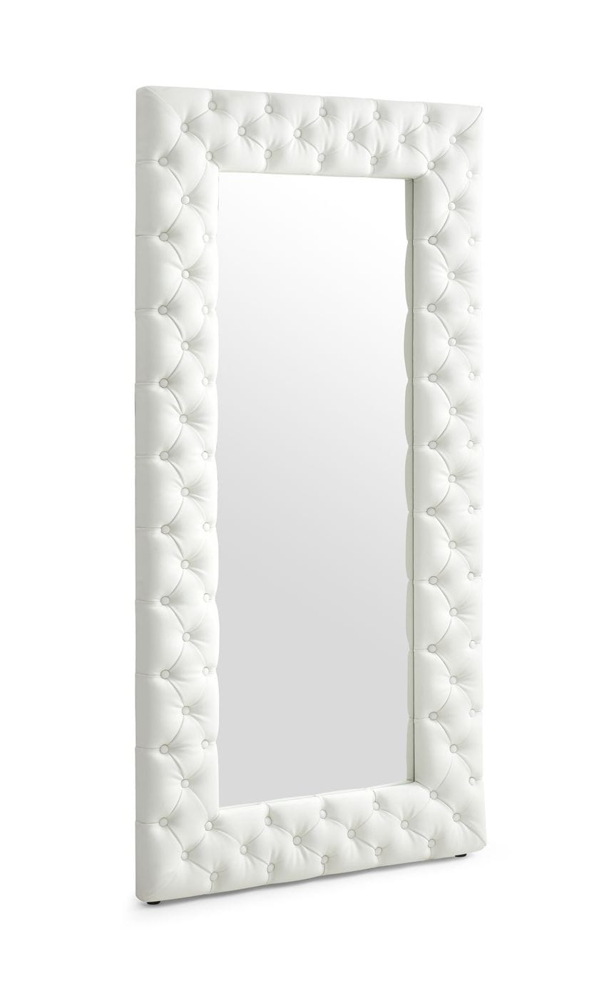 LA Furniture Legend Modern White Bonded Leather Floor Mirror VGVCJ8111-3H-WHT-MIR Contemporary Style by Vig Furnitrue Number 78516 Catch Home Goods