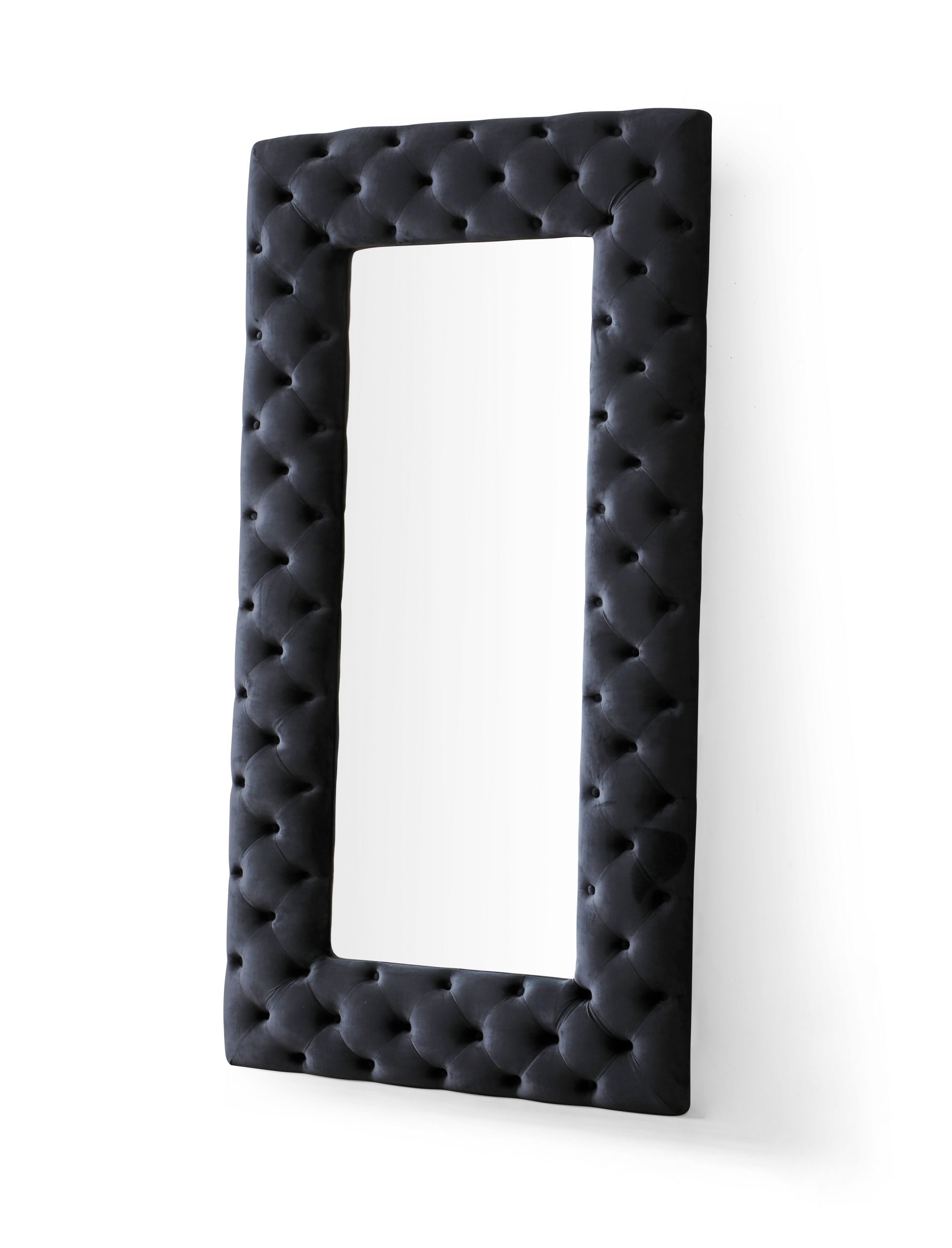 LA Furniture Legend Transitional Black Velvet Floor Mirror VGVCJ8111-3H-BLK-MIR Contemporary Style by Vig Furnitrue Number 78517 Catch Home Goods