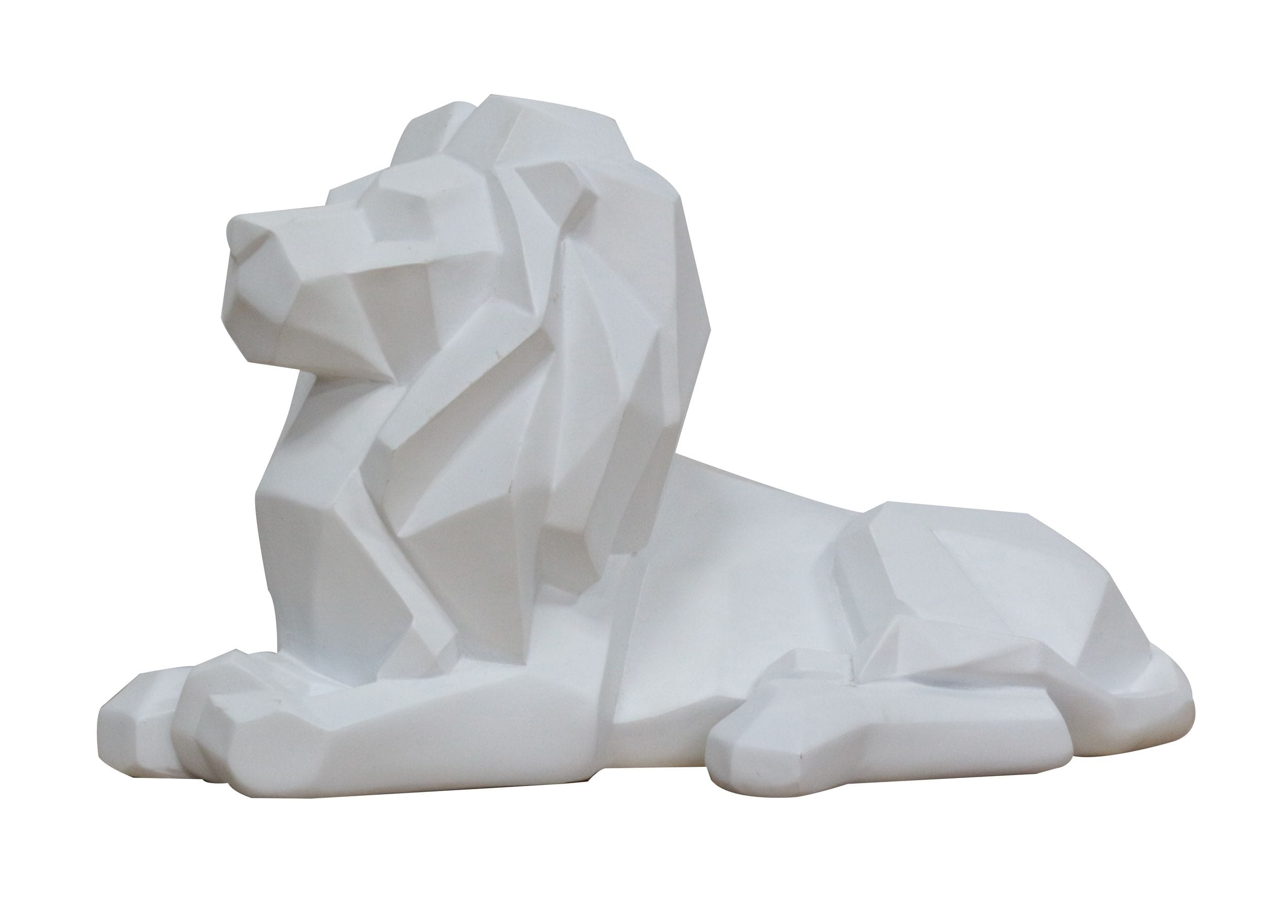 LA Furniture Lion White Geometric Sculpture VGTHDS0074-LION Contemporary Style by Vig Furnitrue Number 78013 Catch Home Goods