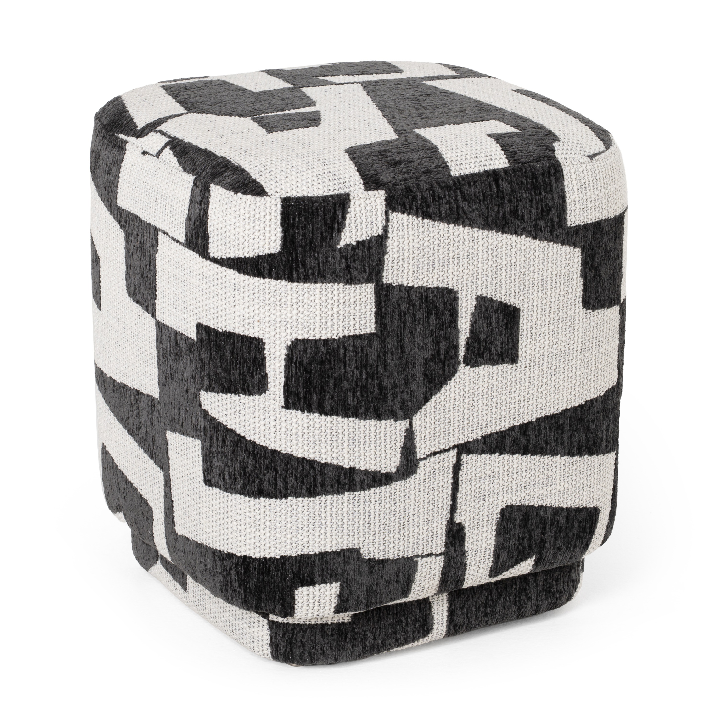 LA Furniture Loftis Modern Black & White Fabric Ottoman VGOD-24DY048-A Contemporary Style by Vig Furnitrue Number 83152|83152A Catch Home Goods