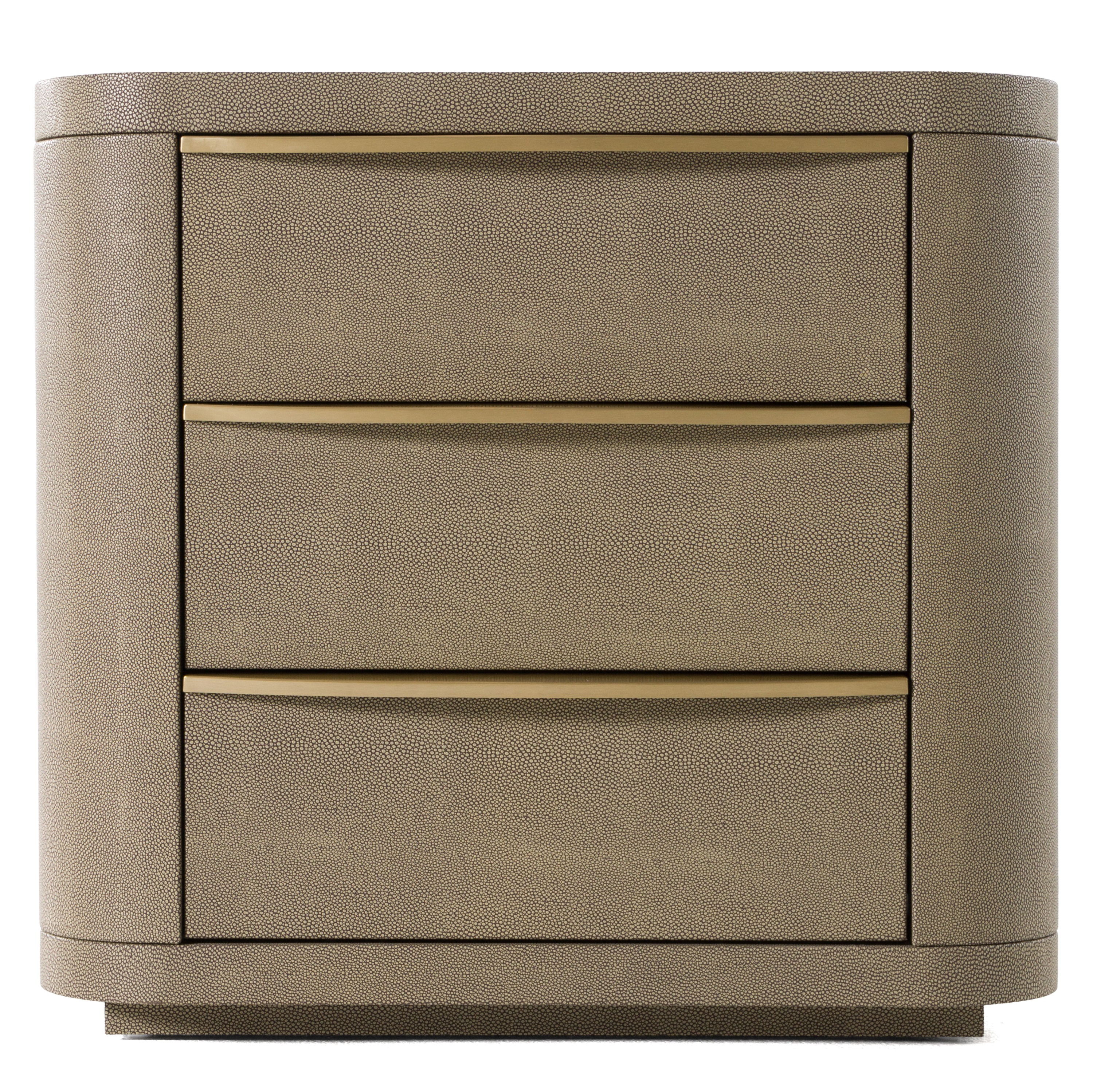 LA Furniture Lois Modern Beige Shagreen + Brass Nightstand VGVC-N2408 Contemporary Style by Vig Furnitrue Number 82458 Catch Home Goods