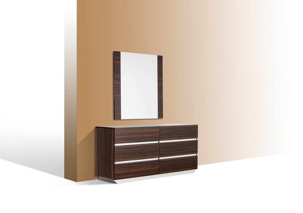 LA Furniture Luxor Italian Modern Ebony Mirror VGACLUXOR-MIR-EBN Contemporary Style by Vig Furnitrue Number 16557 Catch Home Goods