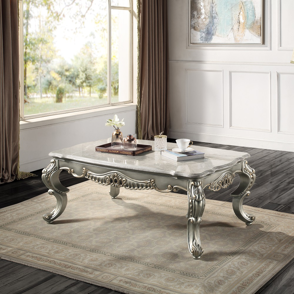 Acme Miliani Coffee Table with Marble Top Model LV01783