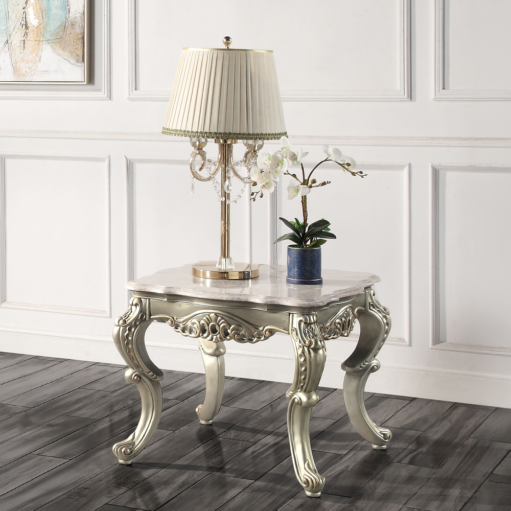 Acme Miliani End Table with Marble Top Model LV01784