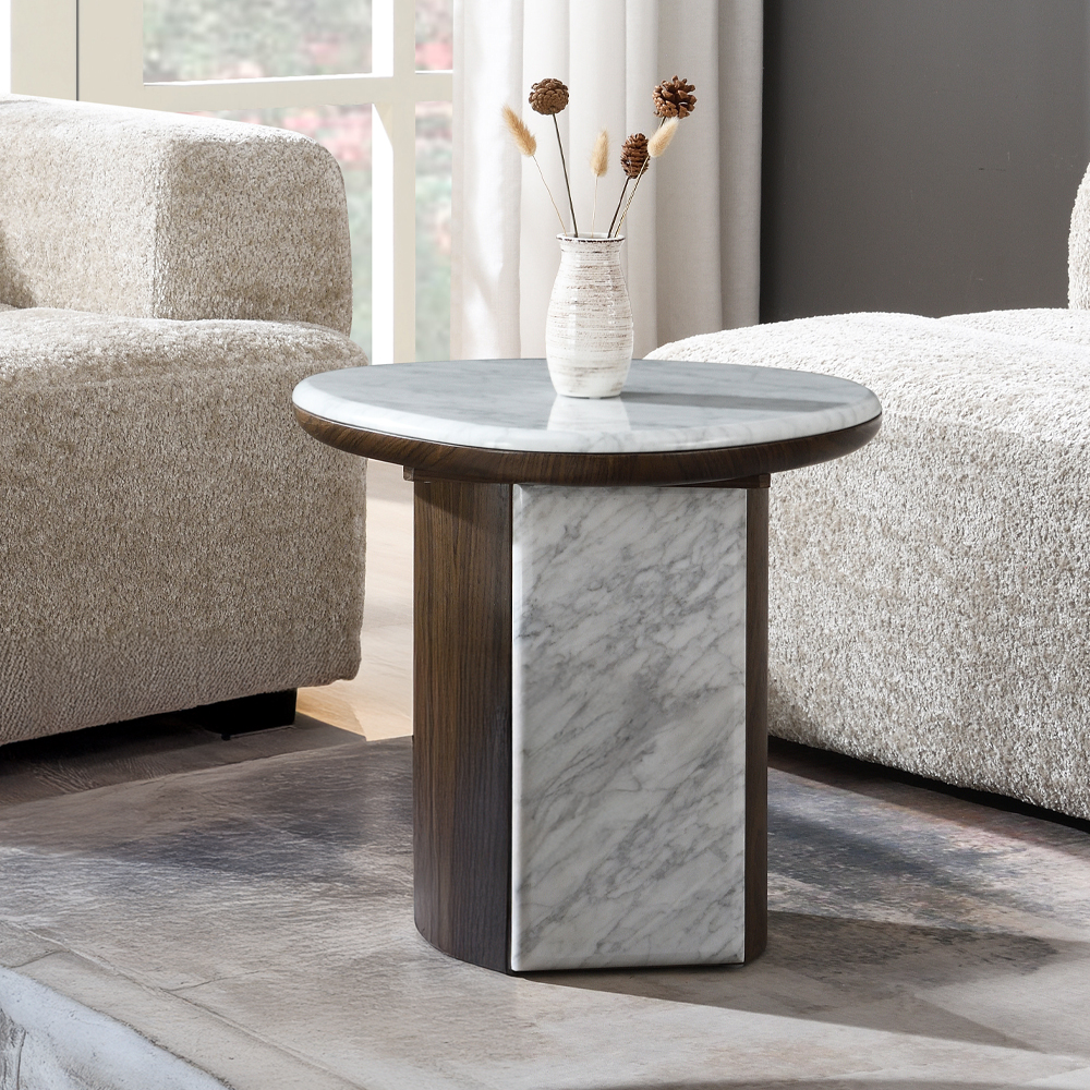 Acme Haidar End Table with Natural Marble Model LV04566