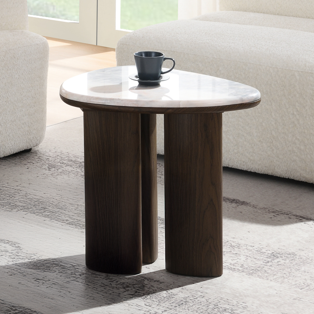Acme Hanale End Table with Natural Marble Model LV04576