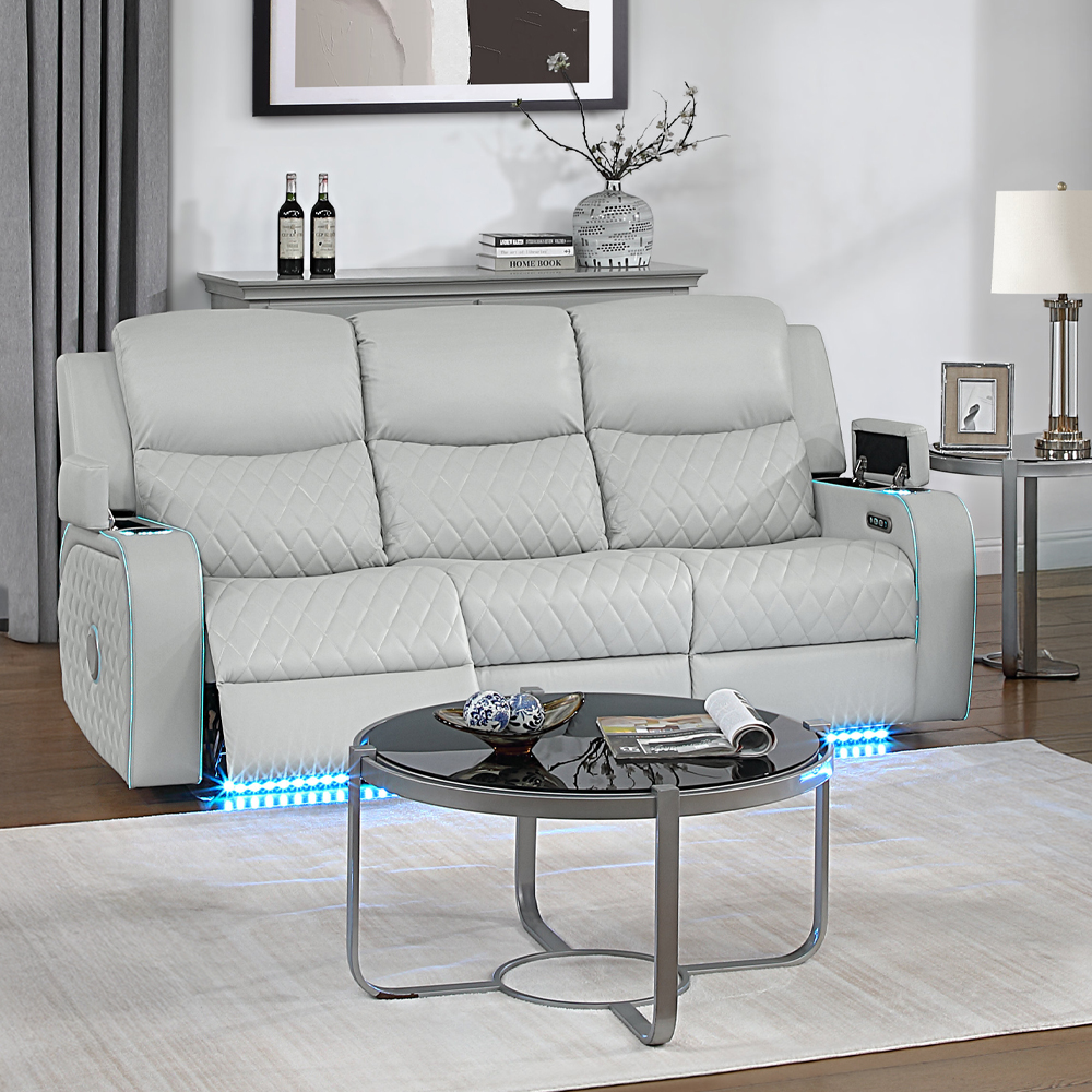 Acme Elonzo Power Motion Sofa with LED, Power Headrest & Speaker Model LV05900
