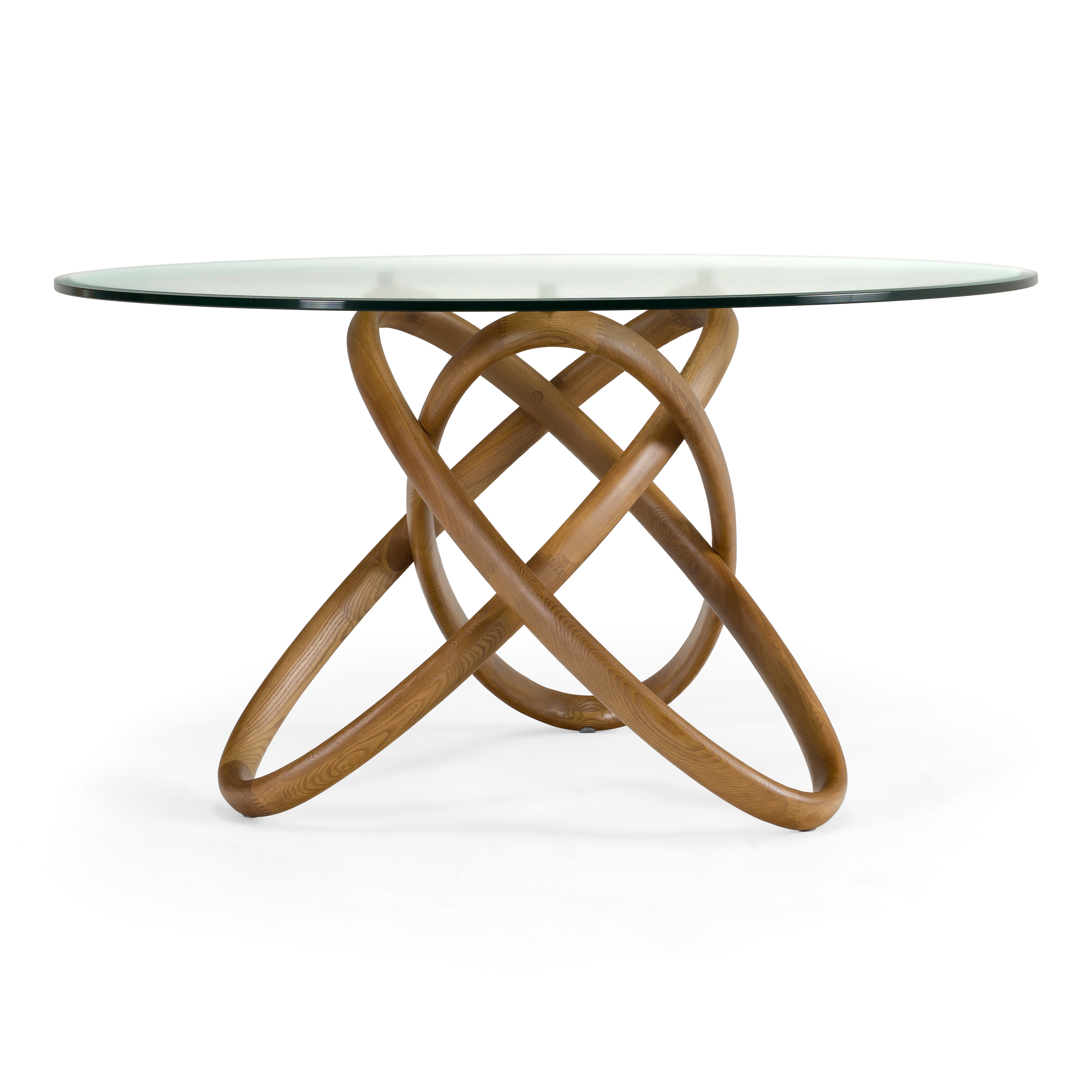 LA Furniture Mason Modern Round Glass & Walnut Dining Table VGCSDT-16138 Contemporary Style by Vig Furnitrue Number 74197 Catch Home Goods