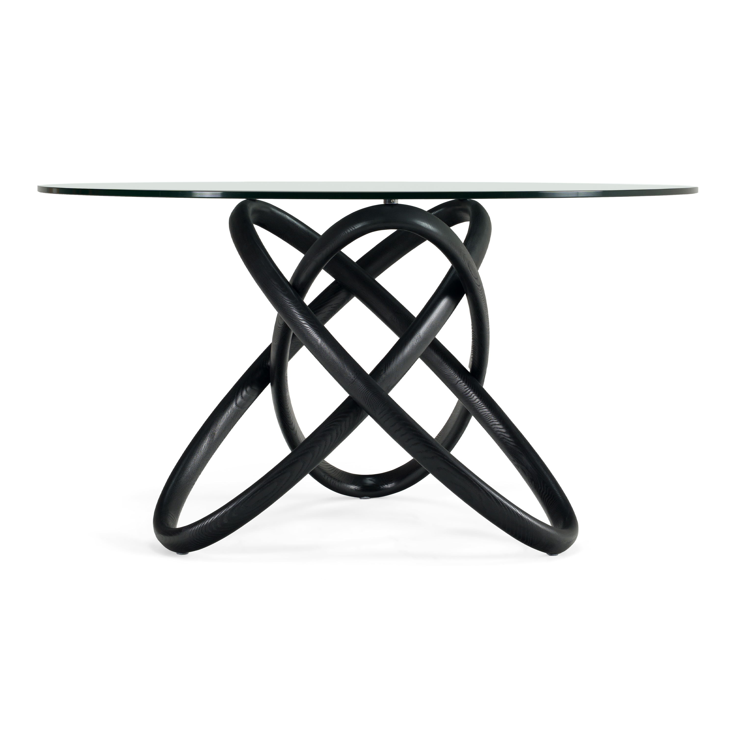 LA Furniture Mason Modern Round Glass & Black Ash Dining Table VGCSDT-16138-BLK Contemporary Style by Vig Furnitrue Number 81726 Catch Home Goods